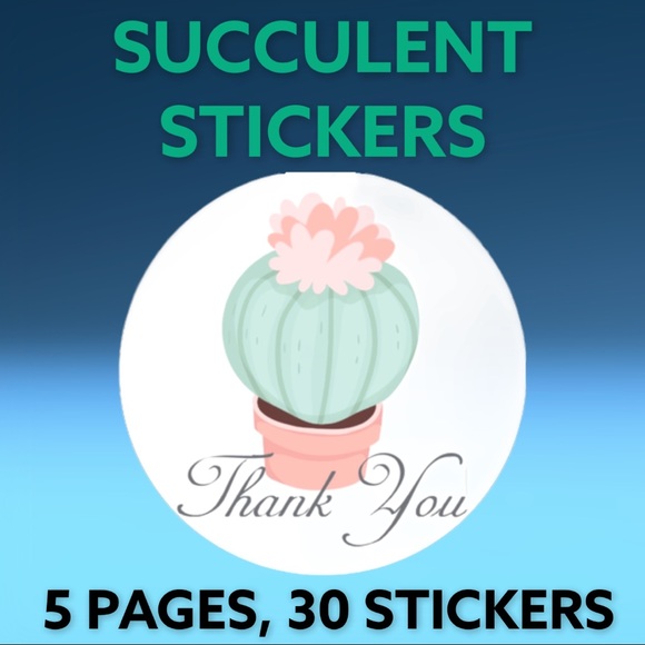 60 2.5” Succulent Stickers Add On Only CLEARANCE - Picture 2 of 6